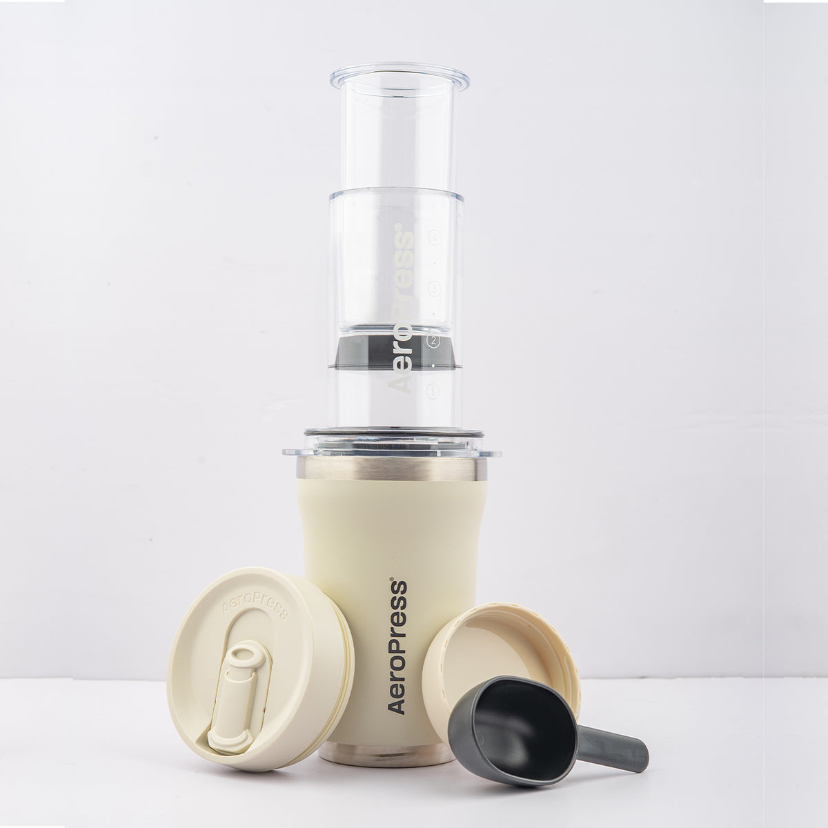 Aeropress GO plus travel coffee press- Cream